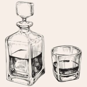 bourbon illustration with glass