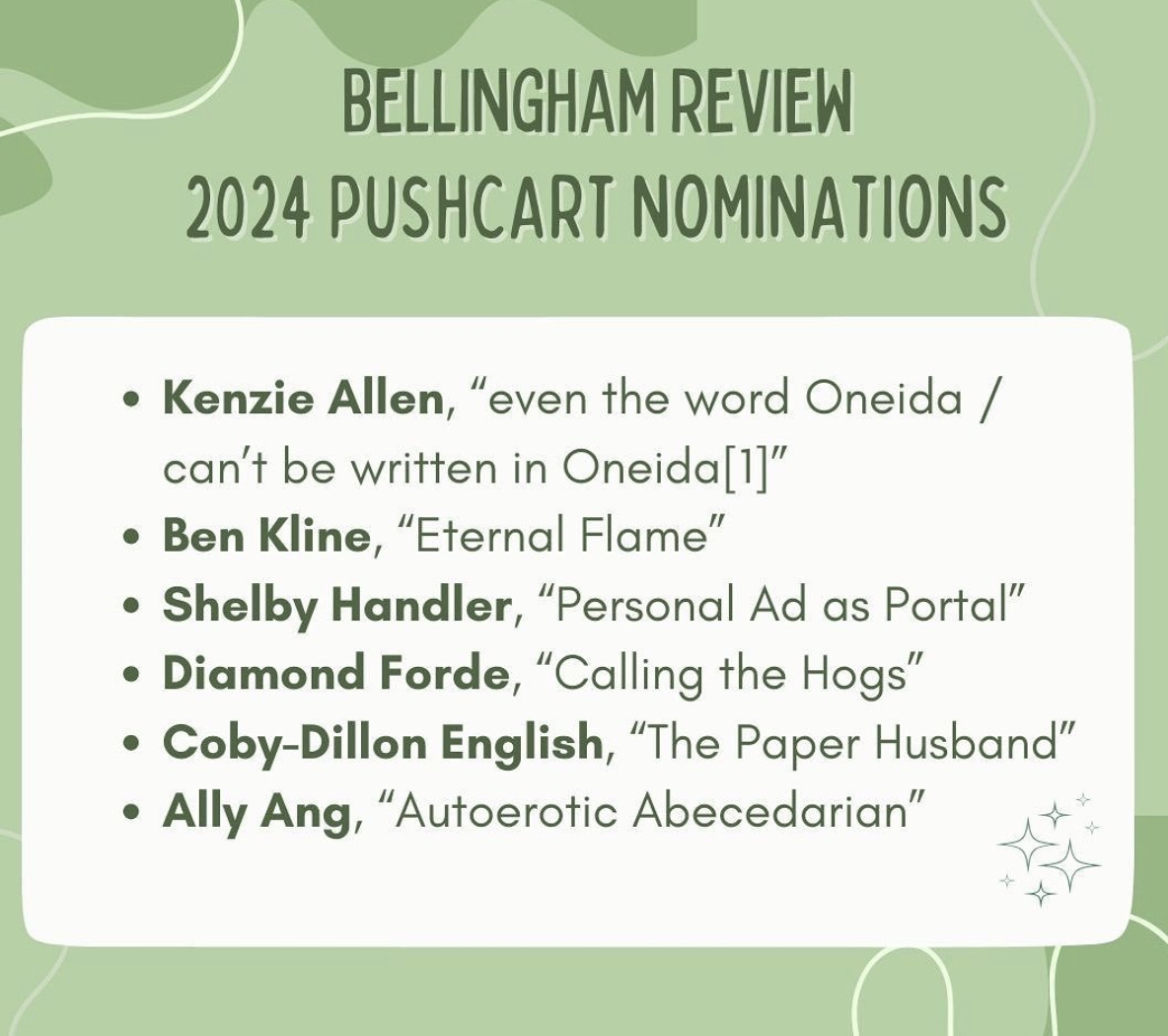 2024 Pushcart Prize Nominations Bellingham Review