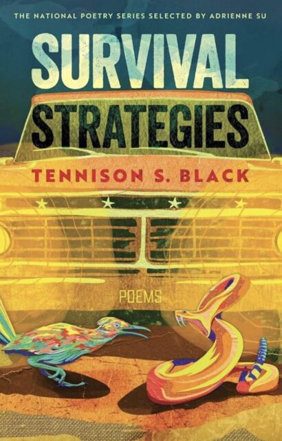 Survival Strategies cover with a yellow car and a bird and snake